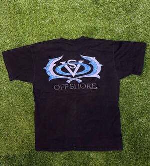 Vintage 1991 Off Shore T-Shirt Black Graphic Surf Tee Size L